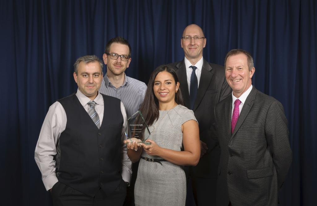 Team pic from left to right: TWI’s Dr Mihalis Kazilas, Stuart Lewis, Dr Jasmin Stein, Dr Chris Worrall, Paul Burling