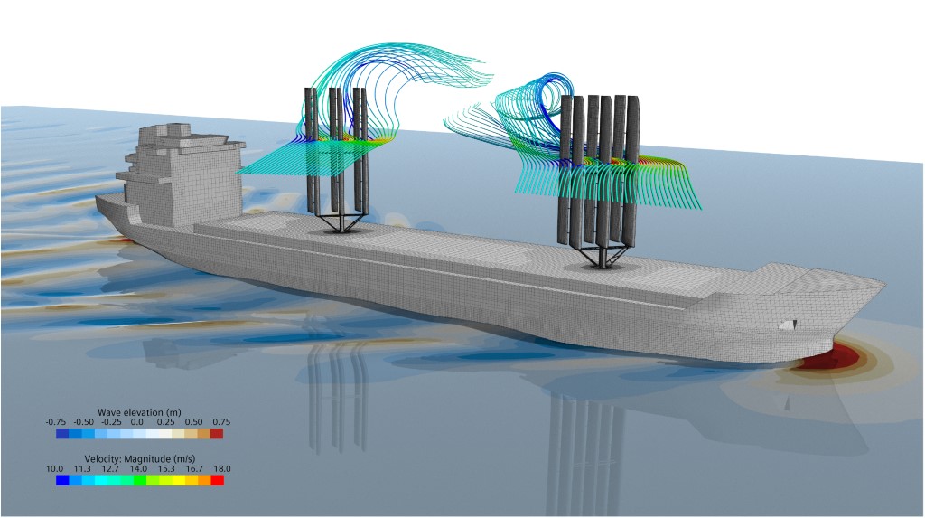 Wind Assisted Ship Propulsion (WASP) simulation using CFD 