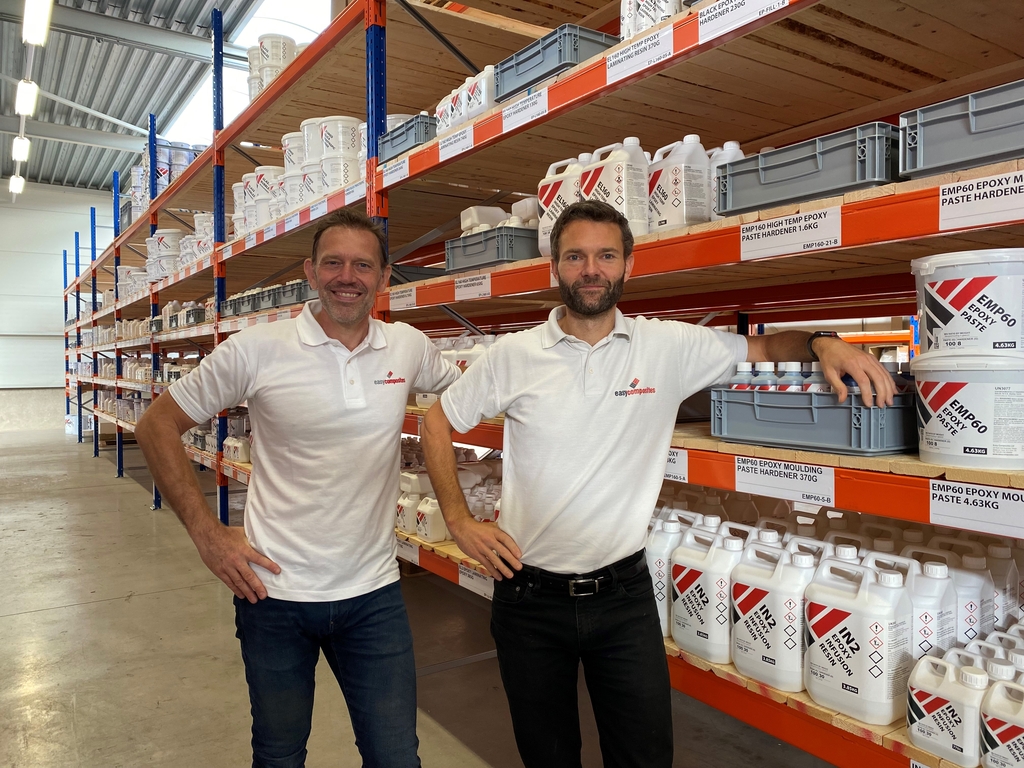 Jeroen van den Hout (left) and Matt Statham inside the new distribution centre